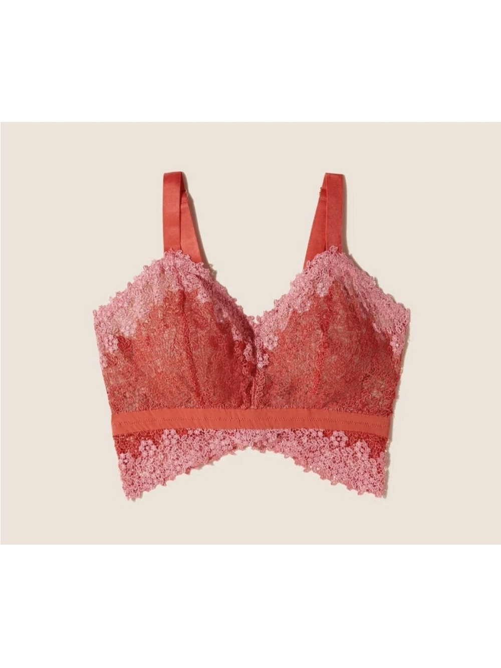 NWT Cosabella Veneto CURVY Medium Longline Bralette Rossa Red /Quartz Pink